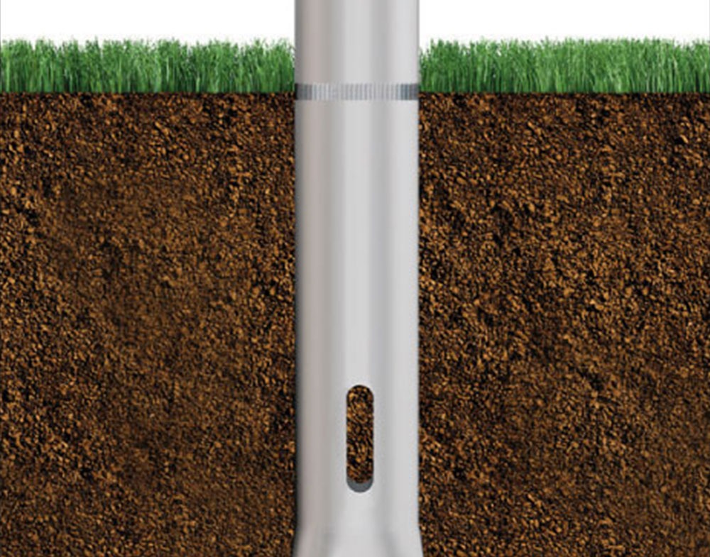 close up of fhwa approved direct buried pole
